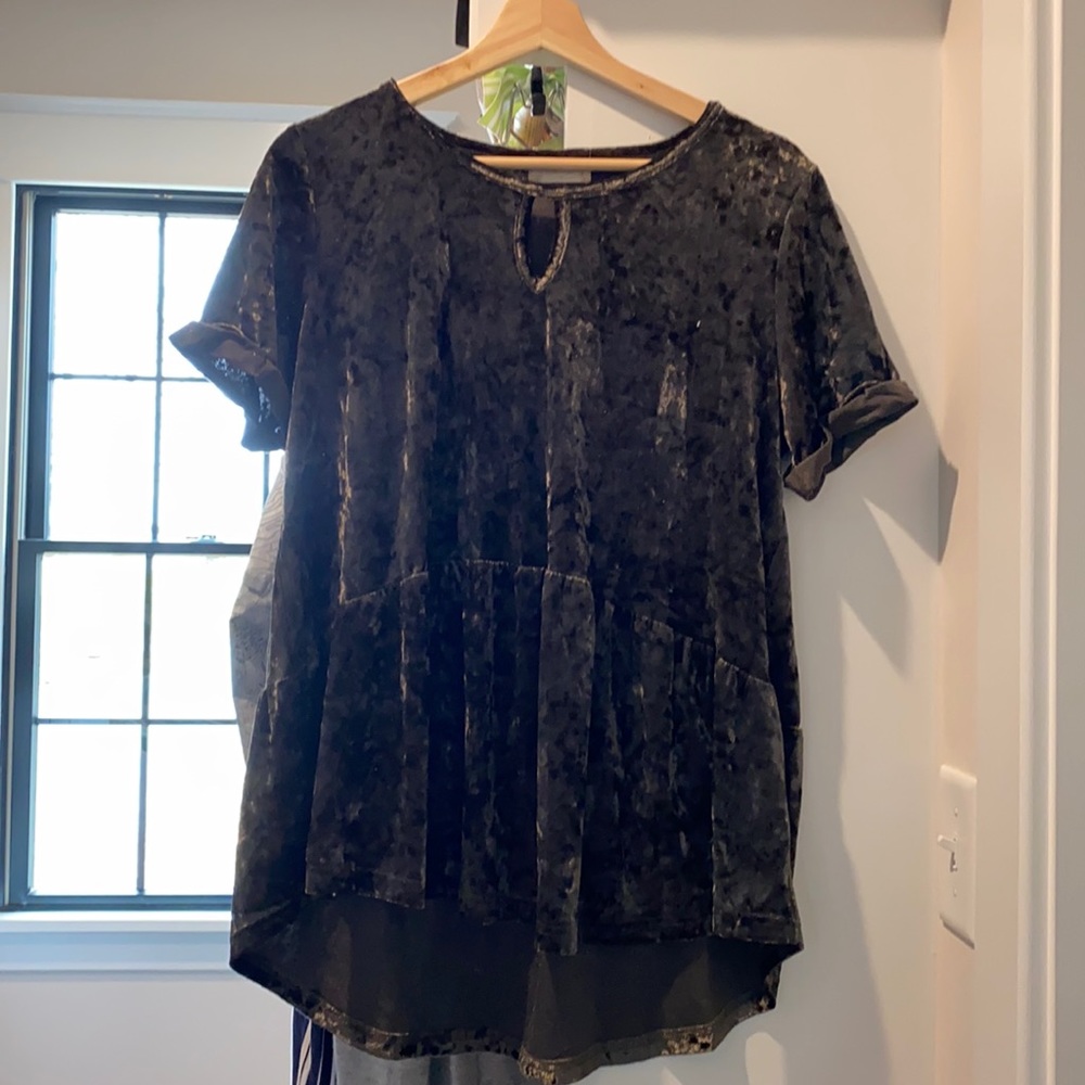 Altar’D State Green Velvet Top